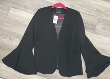 Harlowe & Graham Black Bell Sleeve Open Jacket Medium.  NWT!  Mint