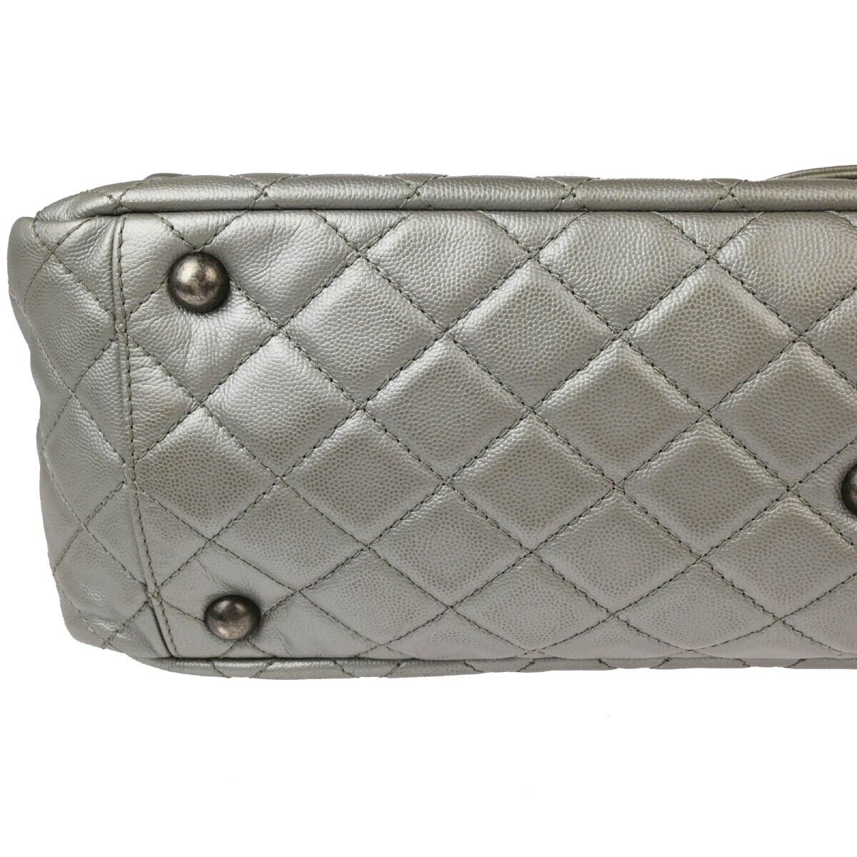 Chanel Silver Calfskin XXL Single Flap Shoulder Bag 124604 Chanel Silver Calfskin XXL Single Flap Shoulder Bag 124604