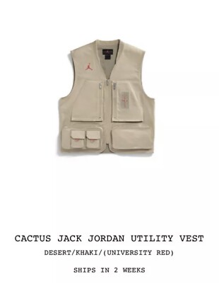 Travis Scott Cactus Jack Air Jordan Utility Vest - Size Travis Scott Cactus Jack Air Jordan Utility Vest - Size