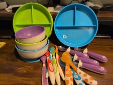 Munchkin Suction Bowls And Plates, Cup, Silverware, Boon Pulp Feeder, Bundle Lot