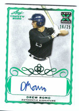 DREW ROMO 2020 LEAF TRINITY BASEBALL AUTO /25