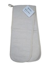 Heavy Duty 100% Cotton Two Hand Oven Glove in Natural Linen Colour