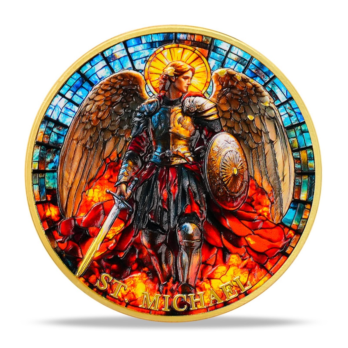 Saint Michael Archangel Challenge Coin - Psalms 91:10