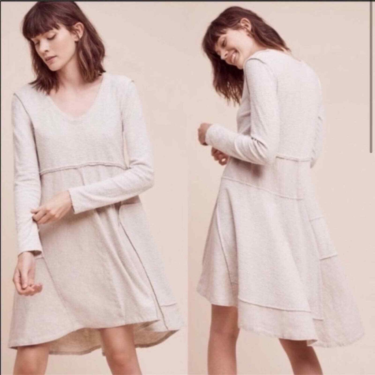 Anthropologie | Anthro Maeve Northward Swing Dress Long Sleeves Linen Blend XS Anthropologie | Anthro Maeve Northward Swing Dress Long Sleeves Linen Blend XS