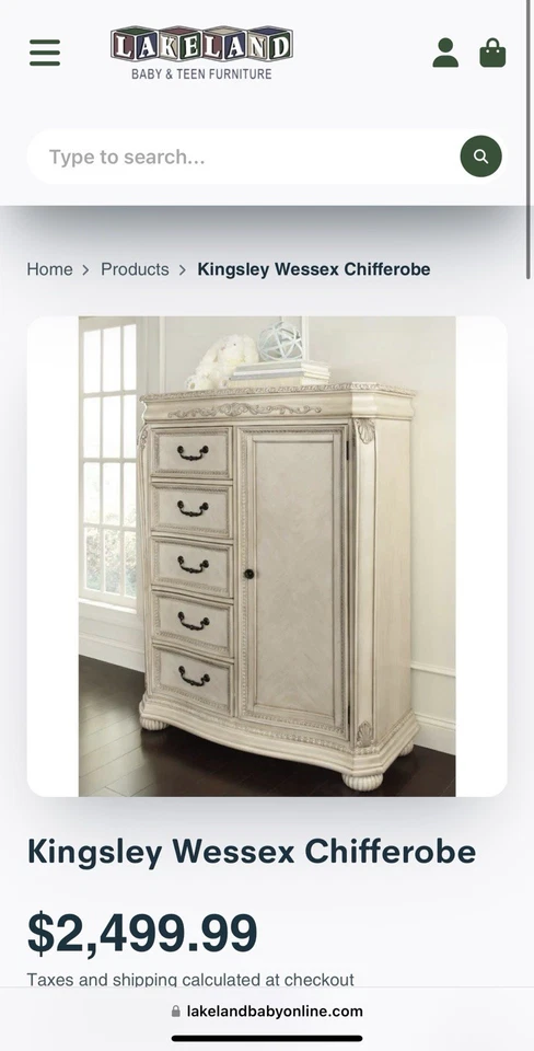 Chifforobe bebé Kingsley Wessex en concha marina Foto 4 de 4