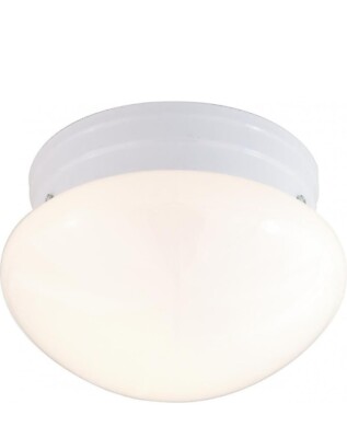 Nuvo SF77-060 7-1/2'' Small White Mushroom Flush Mount Ceiling Fixture LIght 60W