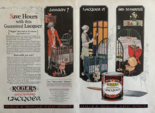 1929 Rogers Brushing Lacquer Dries While You Wait Sherwin Williams VTG Print Ad