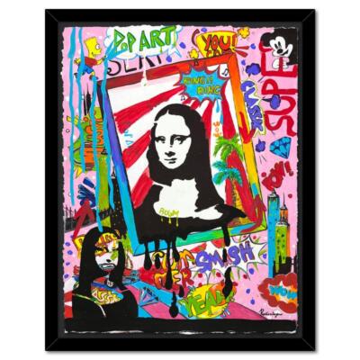 Nastya Rovenskaya ''Mona Lisa'' Framed Unique Mixed Media Hand Signed