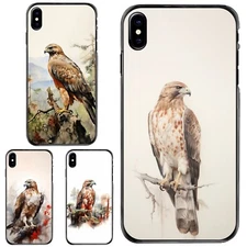 For iPhone SE4 16E XS XR Max 6 7 8 Plus Heavy Duty Case red tail hawk branch sun