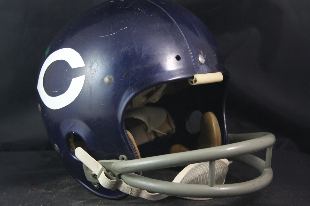 Vtg 1970 Game Used Chicago Bears Suspension Football Helmet signed