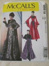 McCalls 6818 Medieval Evil Queen Costume Pattern 4-12 Coat Capelet Necklace UC