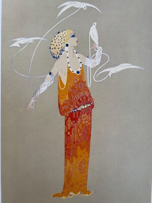 Erte Aphrodite vintage print double matted
