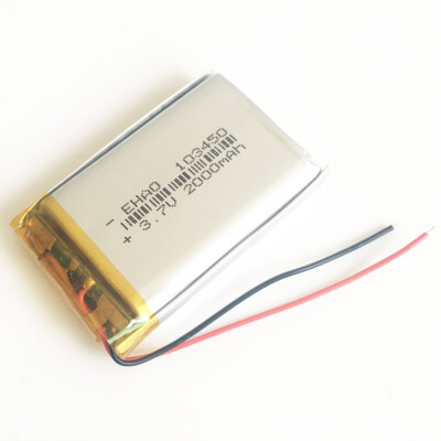 3.7V 103450 2000mAh Lipo Li Polymer Rechargeable Battery For Camera LED Light