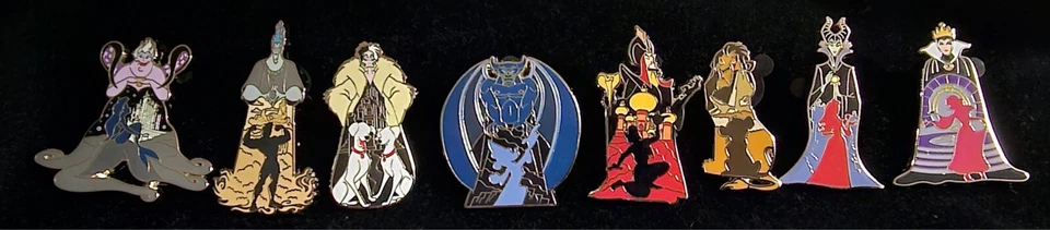 Juego completo de prendedores misteriosos de villanos eclipsados de Disney 8 Hades Scar Jafar y más Foto 2 de 4