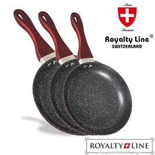 ROYALTY LINE SET 3 PADELLE IN PIETRA, ANTI-ADERENTE, COLORI VARI