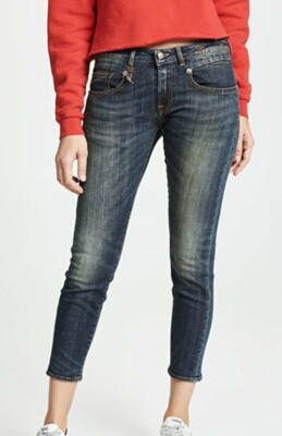 R13 Boy Skinny Vintage Dark wash jeans sz 25 R13WM0086-11 Mid-Rise (N
