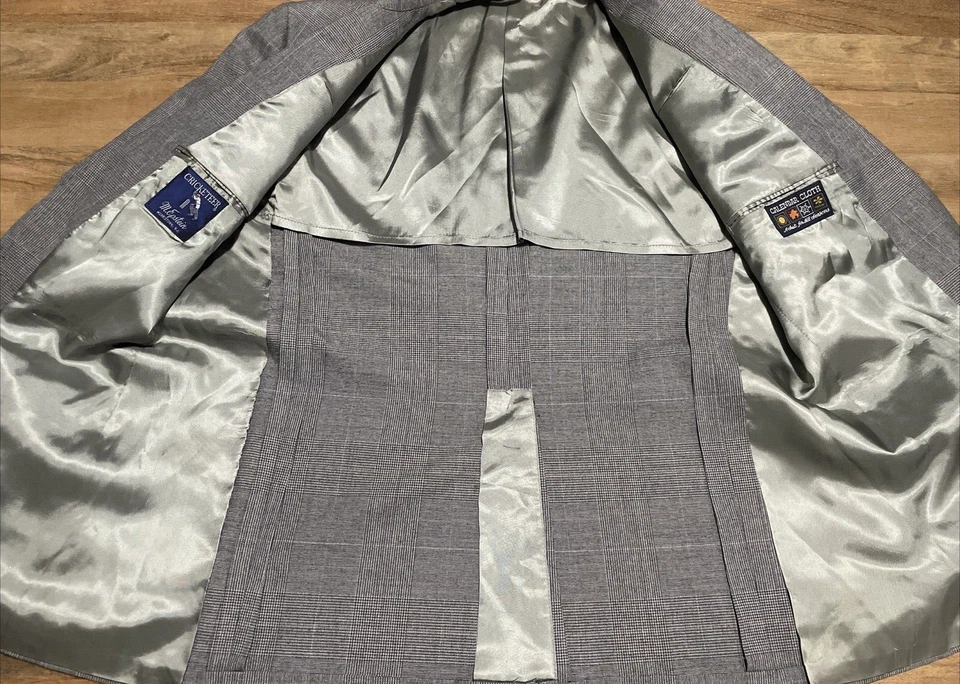 Cricketeer Glen Check Four Seasons Unstructured Blazer Sport Jacket Coat Men 44R - Image 3 of 4