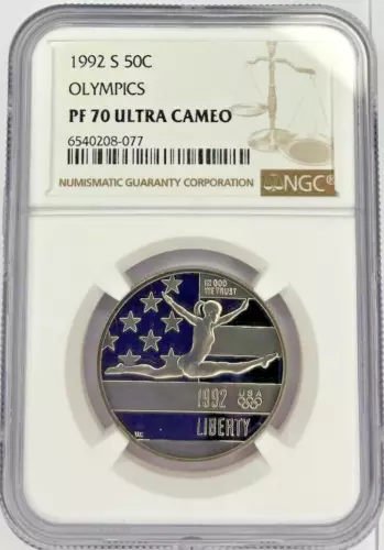 1992-S Olympics Half Dollar 50c NGC PF 70 Ultra Cameo - TOP POP