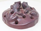 Antique Van Briggle "3 Frogs" Flower Frog Mulberry for Dragonfly Bowl Not Marked