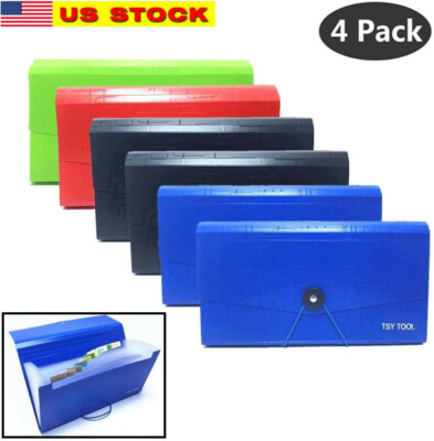 4 Pack Expandable File Folder,10''x5.5'' Portable Accordion Document Pocket 
