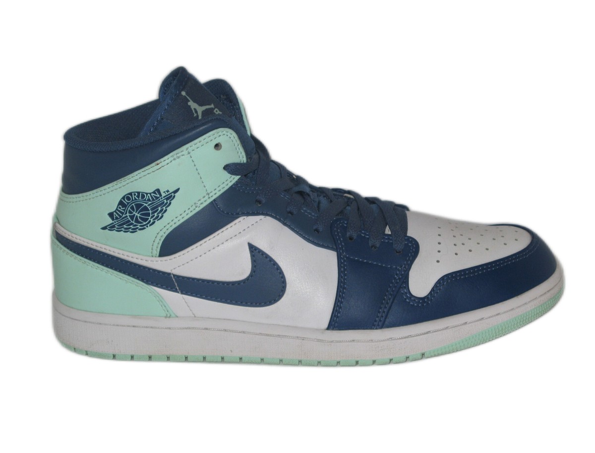 Nike Air Jordan 1 Mid Mystic Navy Blue Mint Foam Shoe 554724-413  