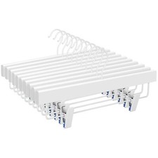 Lotus Wood Pants Hangers Skirt Short Bridal Trousers Slacks Hangers with 2 Pr...