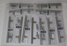 Lot of 11 5 Inch Center to Center Round T-Bar Cabinet Drawer Pulls Satin Nickel