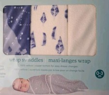 aden + anais Essentials Easy Swaddle Wrap 0-3 Mos. 3pk Scandinavian Sky Minky 