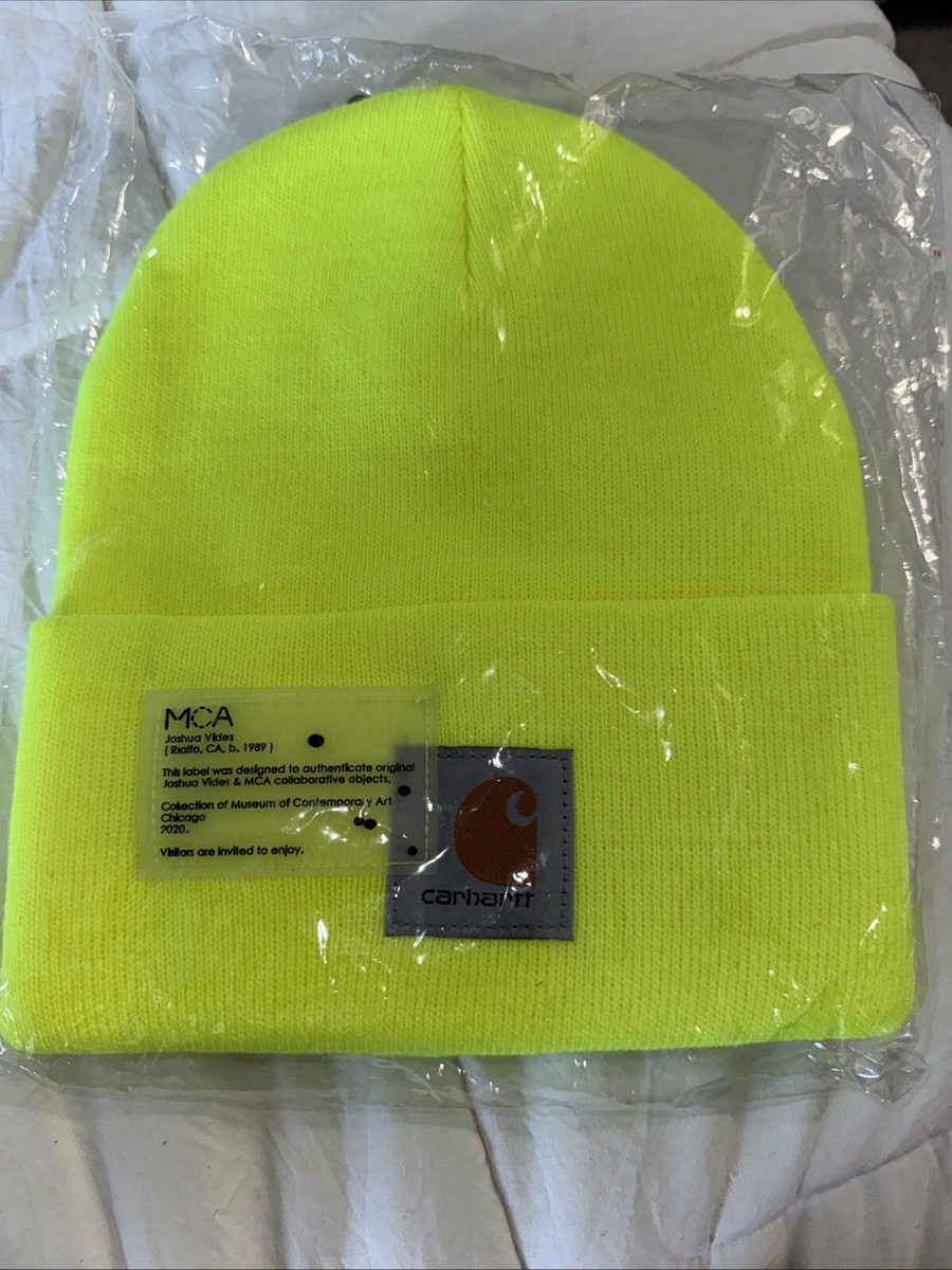 Deadstock MCA Chicago Joshua Vides x Carhartt Collaboration Volt/Neon  Beanie
