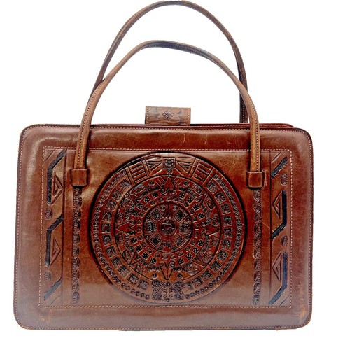 Chapitre 3 Paris Shoulder Bag Purse in Navy x Brown Bernard Ehret 
