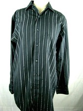 Alfani Men's Stretch Fabric Fitted Button Down Sz M 17 32-33 Long Sleeve Shirt