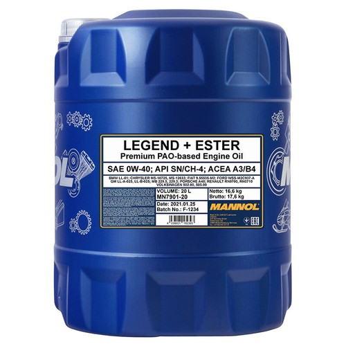 Mannol Aceite Sintético Legend Ester 0w40 Racing 4 Litros | Envío Gratis - Foto 4