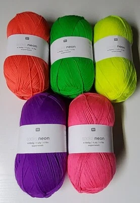 Sockenwolle Rico Design NEON Socks 4-fach, 100g Sparknäuel - tolle Neon Farben