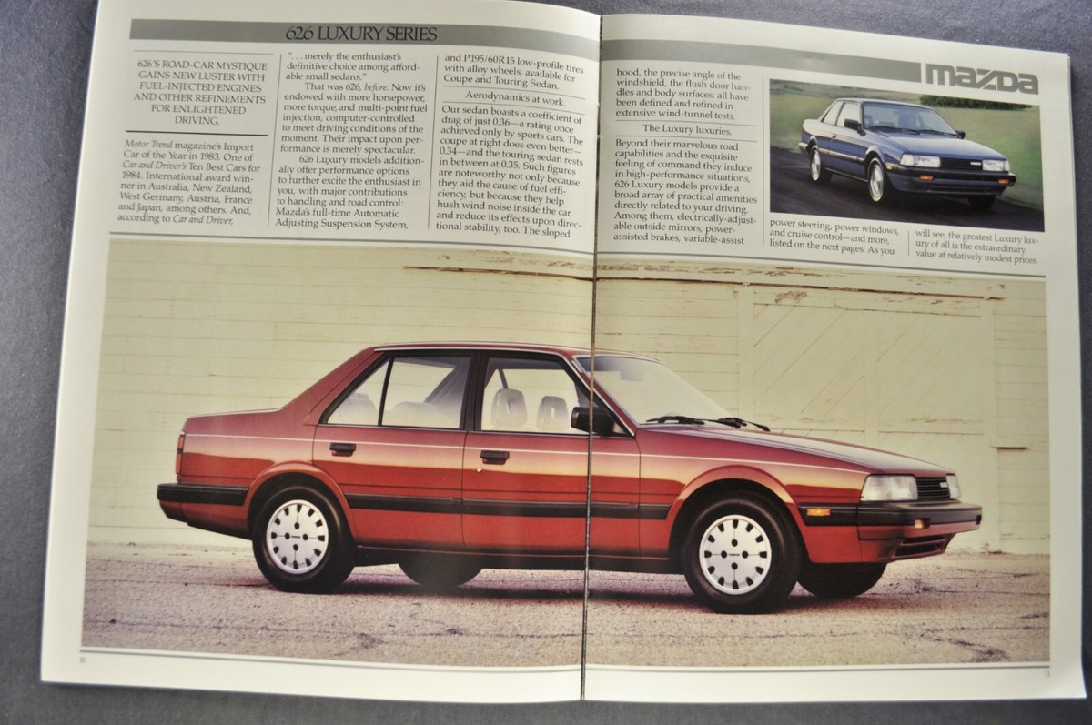 1986 Mazda 626 Catalog Brochure GT Turbo Coupe Touring Sedan Nice