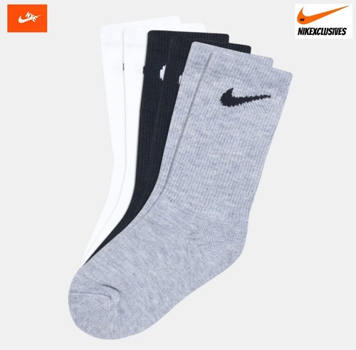 Nike Dri-fit Crew Socks 3-Pack Youth Boy's XXS XS - Picture 29 of 34