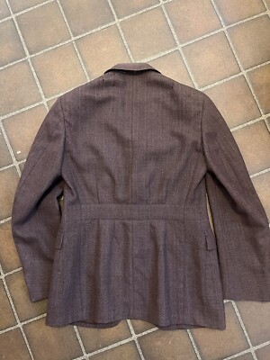 Vintage 1930s Brown Patch Pocket Belted Back Sport Coat Jacket 