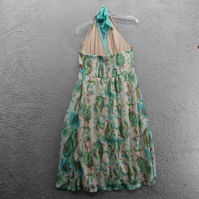 Jonathan Martin Pure Silk Halter Midi Dress Size 10 Green Beige Floral Womens | eBay Jonathan Martin Pure Silk Halter Midi Dress Size 10 Green Beige Floral Womens | eBay