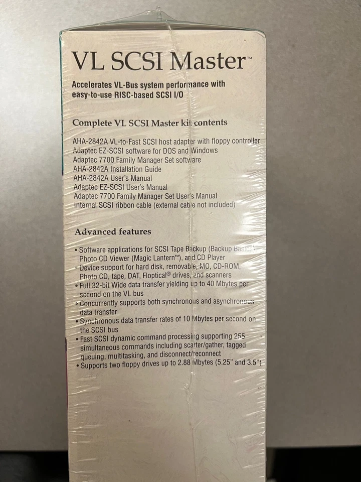 SEALED VINTAGE 1994 ADAPTEC AHA 2842A 2842 EZ SCSI VL MASTER BUS PCI CARD KIT - Image 3 of 4