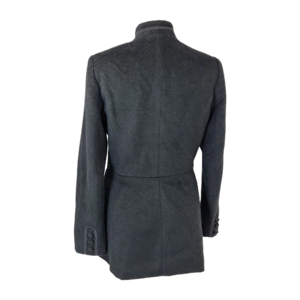 Joe Browns Military Style Coat Black Braided Front Jacket UK 10 Floral Lining - Image 2 of 4