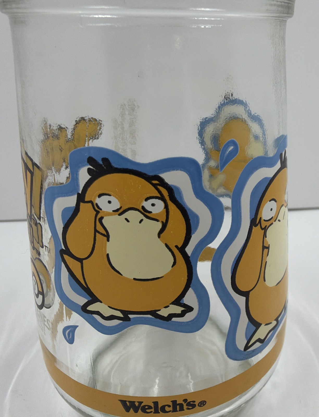 Vintage Pokémon Welch’s Promotional Jelly Juice Glass Jar #54 PSYDUCK  Nintendo
