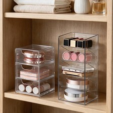 Medicine Cabinet Organizer 2 Pack, Clear Shelf Small Drawers