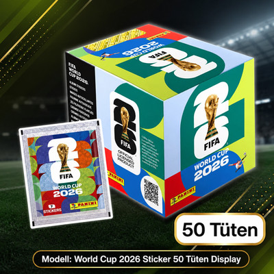 Panini FIFA World Cup 2026 Sticker Display   50 Tüten mit insgesamt 350 Stickern