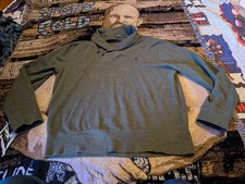 Polo Ralph Lauren Men's Estate Rib Button Mock Neck Pullover Sweater Sz L Green