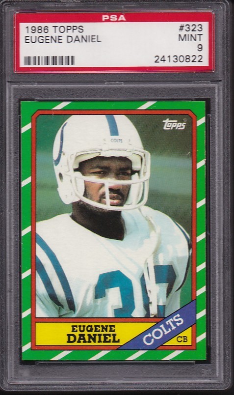 1986 TOPPS #323 EUGENE DANIEL PSA 9 MINT INDIANAPOLIS COLTS FOOTBALL