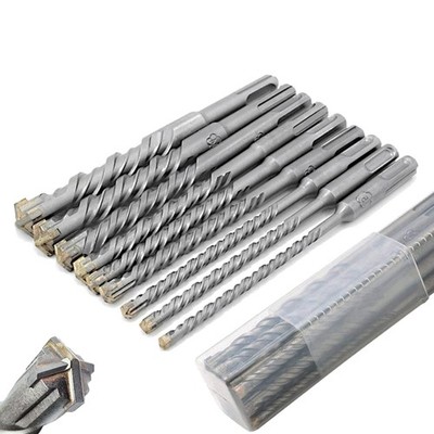Bohrer Set, SDS Plus, Beton, Mauerwerk, Stein, Holz, Metall, 9-teilig