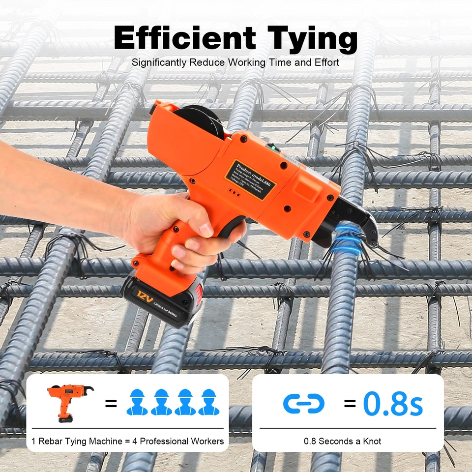Pistola de refuerzo de mano de 8-34 mm máquina de nivel automática barra de acero herramienta de atado y alambre Foto 2 de 4