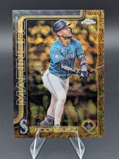 2025 Topps Gilded Collection Julio Rodriguez Chrome Gold Wave Refractor 2/75