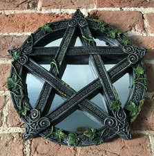 Nemesis Now Pentagram Wall Mirror 30cm Dia Hand Painted Resin Gothic Decor