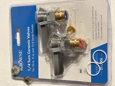 Krowne 1/4 Turn Ceramic Faucet Valves 10-4 11-4 13-8 Series Hot & Cold