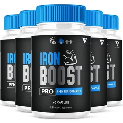 FYVUS (5 Pack) Iron Boost Pro High Performance Supplement, IronBoost - (300 Capsules)